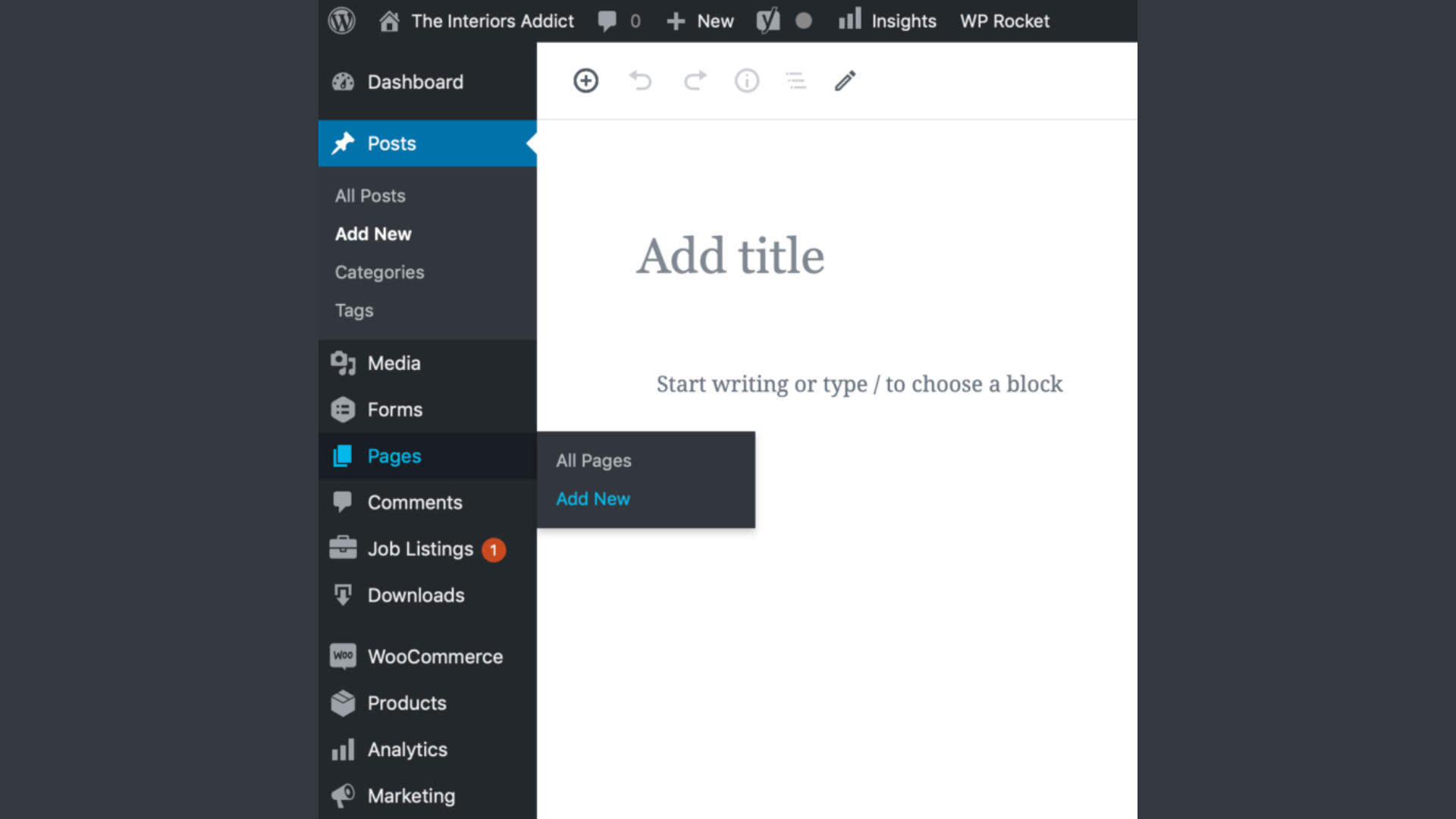 Creating and Managing Content in wordpress