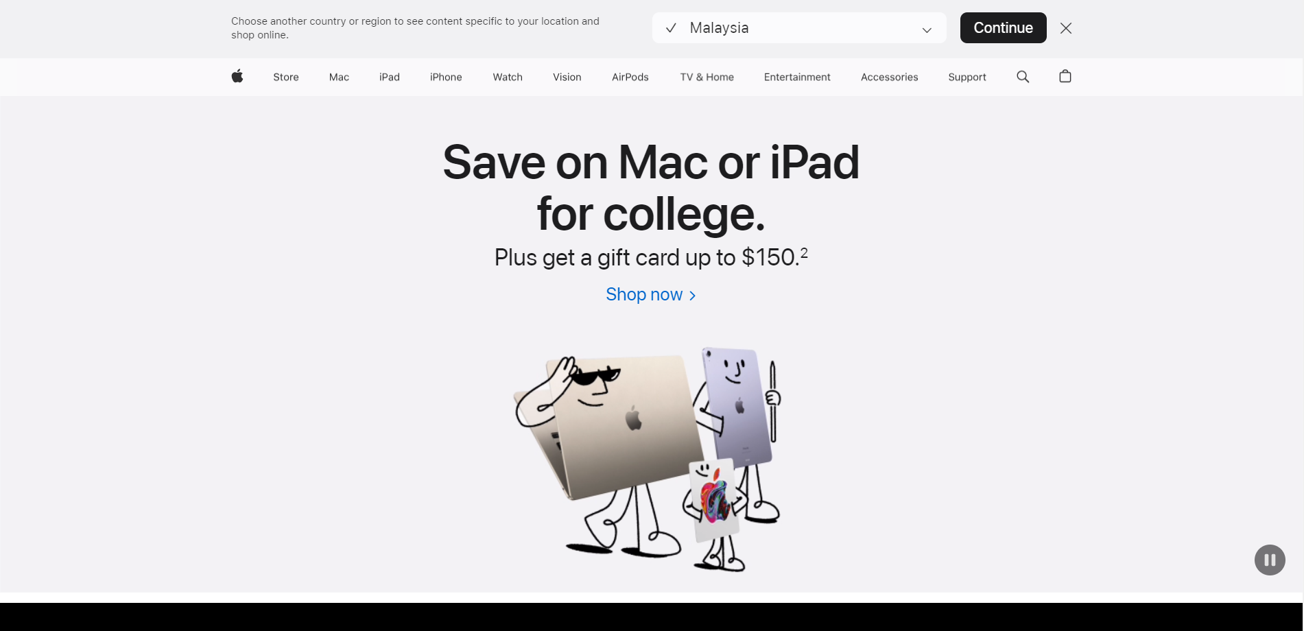 minimalist website design example of apple.com