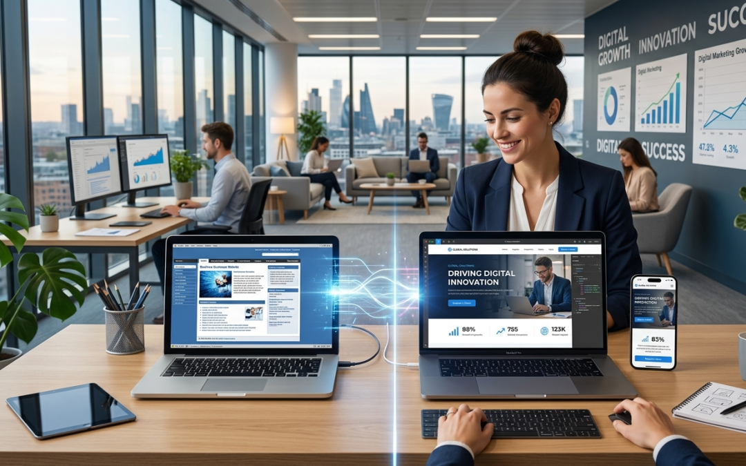 Business website redesign showing how companies outgrow their first website as they expand and modernize their digital presence.